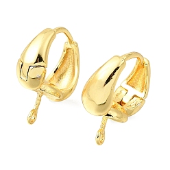 Золотой Латунные серьги-обручи, с горизонтальными петлями, долговечный, стойки покрытие, золотые, 16.5x14.5x7.5 мм, отверстие : 0.9 мм, штифты : 1 мм