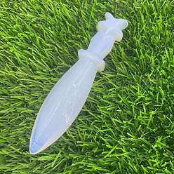 Опал Резные фигурки кинжала из опалита, для домашнего офиса настольный орнамент фэн-шуй, 120 мм