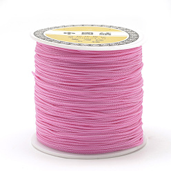 Hot Pink Polyester Cords, Hot Pink, 0.8mm, about 131.23~142.16 yards(120~130m)/roll