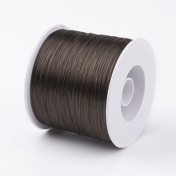 Coffee Korean Flat Elastic Crystal String, Elastic Beading Thread, for Stretch Bracelet Making, Coffee, 0.5mm, about 546.8 yards(500m)/roll