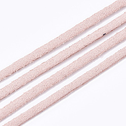 Pink Faux Suede Cord, Faux Suede Lace, Pink, 2.5~2.8x1.5mm, about 1.09 yards(1m)/strand