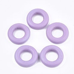 Lilac Painted Wooden Linking Rings, Ring, Lilac, 24.5x6mm, Hole: 12mm