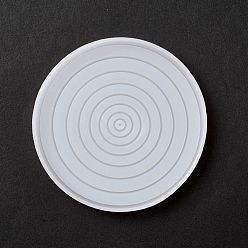 White DIY Flat Round with Water Ripple Display Silicone Molds, Resin Casting Molds, for UV Resin & Epoxy Resin Craft Making, White, 80x9mm, Inner Diameter: 77mm