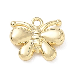 Real 18K Gold Plated Brass Charms, Butterfly Charms, Real 18K Gold Plated, 10.5x12x3mm, Hole: 1.2mm