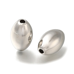 Платина Стойки обшивки латунные бусины, долговечный, без свинца и без кадмия, рис, платина, 16x10.5 мм, отверстие : 2.5 мм