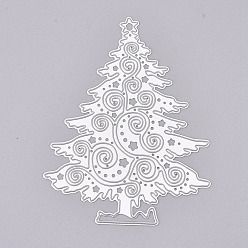 Матовый Платиновый Цвет Углеродистая сталь разрезает трафареты, для diy scrapbooking / фотоальбом, декоративная тисняющая бумажная карточка, рождественская елка, матовый цвет платины, 105x80x1 мм
