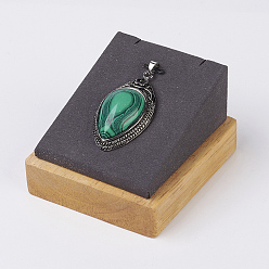 Серый Дисплеев дерева кулон, с искусственной замши, прямоугольные, серые, 7x4.9x7.9 см