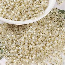 (RR577) Dyed Butter Cream Silverlined Alabaster MIYUKI Round Rocailles Beads, Japanese Seed Beads, 8/0, (RR577) Dyed Butter Cream Silverlined Alabaster, 3mm, Hole: 1mm, about 19000~20500pcs/pound
