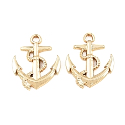 Golden 304 Stainless Steel Pendants, Anchor with Rope Charms, Rack Plating, Long-Lasting Plated, Golden, 21x17x2mm, Hole: 2.5mm