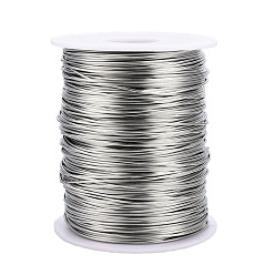 Platinum Round Copper Jewelry Wire, Platinum, 21 Gauge, 0.7mm, about 951.44 Feet(290m)/1000g
