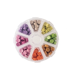 Colorful 8 Grids Sealing Wax Particles, for Retro Seal Stamp, Octagon, Colorful, 150mm, 22pcs/gird