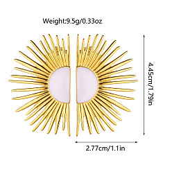 Fan 304 серьги из нержавеющей стали эмаль, золотые, вентилятор, 44.5x27.7 мм