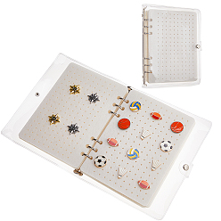 Бежевый Альбом для записей с коллекцией фетровых брошей, с прямоугольной обложкой из ПВХ для папки, бежевые, 21x15x0.2 см