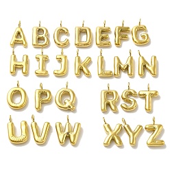 Letter A~Z 304 подвески из нержавеющей стали, реальный 14 k позолоченный, подвески в виде букв из воздушных шаров, пуховые начальные чары, ионное покрытие (ip), Письмо ~ Z, 24x11~20x5 мм, отверстие : 4 мм, 26 шт / комплект