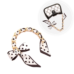 Кокосово-Коричневый Алюминиевые цепи-удлинители для сумок, с застежками из сплава и лентой-бантом, для замены ремней для мешков, кокосового коричневый, 340~400 мм