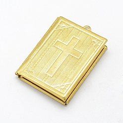 Без Покрытия Медные фоторамки, прямоугольник с крестом, без никеля , сырой (без покрытия), 39.5x26.5x6 мм, отверстие : 3 мм