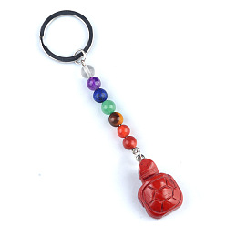 Красный Камень Брелок из красной яшмы, с кварцевым резонатором, аметист, ляпис, авантюрин, красный агат, красная яшма, черепаха, 11 см