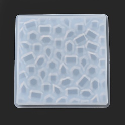 Square Silicone Diamond Texture Cup Mat Molds, Resin Casting Molds, for UV Resin & Epoxy Resin Craft Making, Square Pattern, 113x113x9mm, Inner Diameter: 102x102x7mm