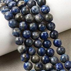 Ляпис-Лазурь Нитки бусины из натурального ляписа-лазури, круглые, 5.5~6 мм, отверстие : 1 мм, около 58~60 шт / нитка, 15 дюйм (38 см)