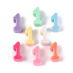 (52) Непрозрачная лаванда Непрозрачные акриловые бусины с УФ-покрытием, радужный, число 1, разноцветные, 21~24x12~14x10.5~12 мм, отверстие : 6 мм