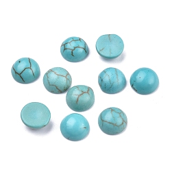 Synthetic Turquoise Synthetic Turquoise Cabochons, Half Round, 6x3~3.5mm