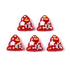 Малиновый Непрозрачные акриловые бусины, с эмалью, рождественская елка, малиновый, 16.5x16.5x6 мм, отверстие : 2.2 мм