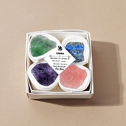 Весы 4 шт. 12 Серия знаков зодиака, украшения из натуральных смешанных драгоценных камней, Подарок из энергетического камня по фэн-шуй для домашнего офиса, рабочего стола, Весы, 20~38x20~38x20~38 мм