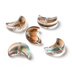 Оранжевый Прозрачные брызги, окрашенные распылением, серп, оранжевые, 14x9.5x5 мм, отверстие : 1 мм