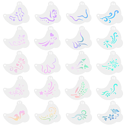 Белый Трафареты для татуировок домашних животных, для рисования лица, временное художественное оформление тела, с кольцом сплава, белые, 7.5x7x0.02 см