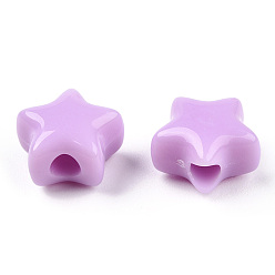 Сливовый Непрозрачные акриловые бусины, звезда, слива, 9x9.5x5.5 мм, отверстие : 2.5 мм, Около 2050 шт / 500 г