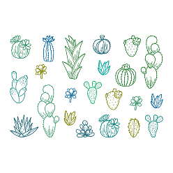 Кактус Наклейки на стену из пвх, отделка стен, кактус, 800x390 мм, 2 шт / комплект