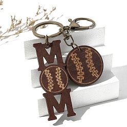 Baseball Деревянные брелки, украшения для сумок и кошельков, бейсбол, 14x3 см