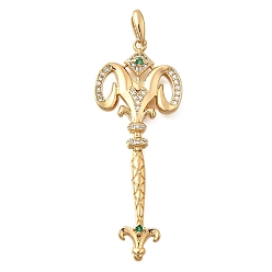 Овен Латунные микро проложить кубического циркония большие кулоны, палочка с подвесками в виде созвездий, долговечный, без никеля , реальный 18 k позолоченный, Овен, 47x18.5x3.5 мм, отверстие : 6.5x3 мм