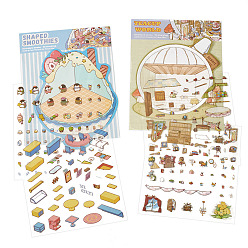 Colorido Pegatinas de plástico para mascotas con imágenes, pegatinas decorativas, casa, colorido, 19x16 mm