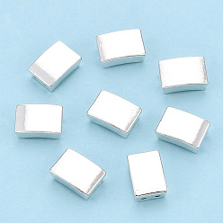 Серебро Стоечные многожильные звенья из сплава, без кадмия и без свинца, для изготовления эластичных браслетов, прямоугольные, серебряные, 11.5x8x4.5 мм, отверстие : 1 мм
