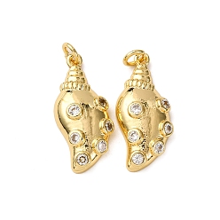 Другие Латунные микро проложить кубического циркония подвески, морские животные, с целью перехода в кольце, стойки покрытие, долговечный, без свинца и без кадмия, реальный 18 k позолоченный, 25x11x4.5 мм, отверстие : 3.5 мм