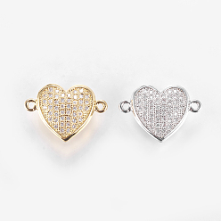 (52) Непрозрачная лаванда Латунные микро проложить кубических ссылки циркония, прозрачные, сердце, разноцветные, 12x17.5x5.5 мм, отверстие : 1 мм