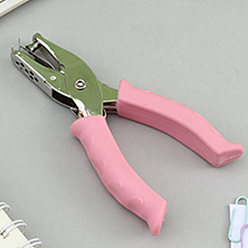 Pink Дырокол из железа, с силиконовым покрытием ручки, для скрапбукинга и поделок из бумаги, бумажные формочек, розовые, 135x70x20 мм