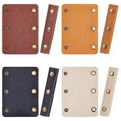 (52) Непрозрачная лаванда 8 шт. 4 цвета кожаные накладки на ручки сумок, нескользящие лямки для сумок с 3 застежками-кнопками, прямоугольные, античное золото , разноцветные, 130x95x5 мм, 2 шт / цвет