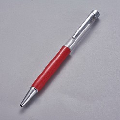 Crimson Creative Empty Tube Ballpoint Pens, with Black Ink Pen Refill Inside, for DIY Glitter Epoxy Resin Crystal Ballpoint Pen Herbarium Pen Making, Silver, Crimson, 140x10mm