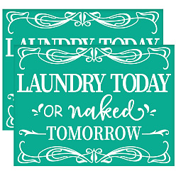 Слово Самоклеящиеся трафареты для шелкографии, для росписи по дереву, ткань футболки украшения diy, бирюзовые, слово, 220x280 мм