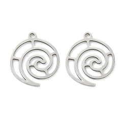 Нержавеющая Сталь Цвет 201 подвески из нержавеющей стали, вихревое очарование, лазерная резка, цвет нержавеющей стали, 17x14.5x0.8 мм, отверстие : 1.4 мм