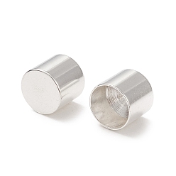 Серебро 201 концы из нержавеющей стали шнур, Торцевые крышки, колонка, серебряные, 9x10 мм, внутренний диаметр: 9 мм