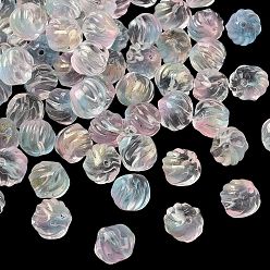 Разноцветный Двухцветные прозрачные стеклянные бусины, тыква, с блеском порошок, красочный, 10~10.5x9~10 мм, отверстие : 1.4 мм, Около 833 шт / 1000 г