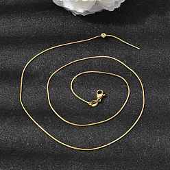 Золотой 0.9 мм, унисекс 304 цепочка-змейка из нержавеющей стали, регулируемые ожерелья-слайдеры, золотые, 19.88 дюйм (50.5 см)