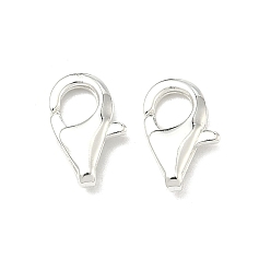 Серебро Карабин-лобстеры, латунные, долговечный, стойки покрытие, серебряные, 11.5x7.5x2.5 мм, отверстие : 0.8 мм