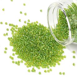 (RR3739) Fancy Lined Celery Миюки круглые бусины рокайль, японский бисер, (rr 3739) сельдерей с декоративной подкладкой, 11/0, 2x1.3 мм, отверстие : 0.8 мм, Около 1111 шт / 10 г