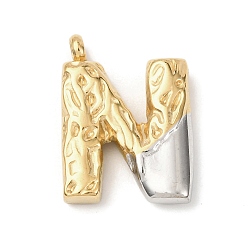 Letter N 304 подвески из нержавеющей стали, письмена, ионное покрытие (ip), Письмо N, 21x15.5x4.5 мм, отверстие : 2.5 мм