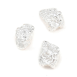 Серебро Латунные бусины, , самородки, серебряные, 7x5x4.5 мм, отверстие : 1.4 мм