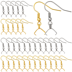 (52) Непрозрачная лаванда 60 шт. 2 цвета 304 крючки для серег из нержавеющей стали, французские крючки с дужкой, шариком и ледорубом, за половину пробурено бисера, разноцветные, 28x3.5 мм, штифт: 0.7 мм и 0.6 мм (для бисера с наполовину просверленными отверстиями), 30 шт / цвет